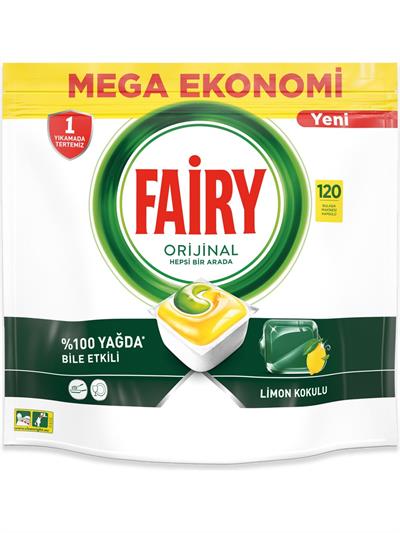 Fairy Hepsi Bir Arada Bulaşık Makinesi Deterjanı Tableti Limon Kokulu 120 Yıkama