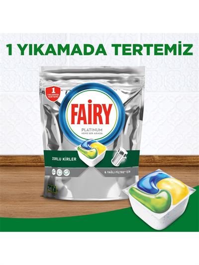 Fairy Platinum Bulaşık Makinesi Deterjanı Tableti Limon Kokulu 90 Yıkama