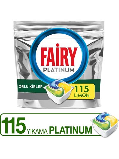 Fairy Platinum Bulaşık Makinesi Deterjanı Tableti Limon Kokulu 115 Yıkama