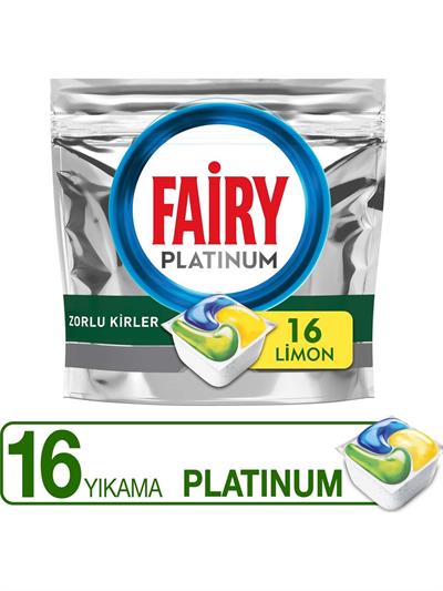 Fairy Platinum Bulaşık Makinesi Deterjanı Tableti Limon Kokulu 16 Yıkama