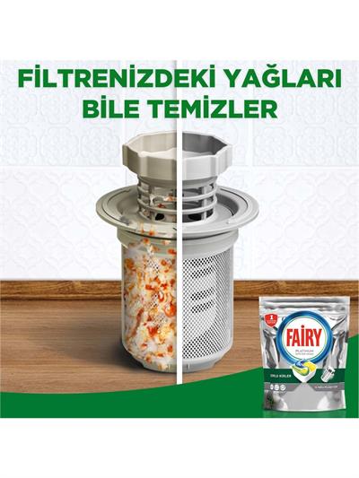Fairy Platinum Bulaşık Makinesi Deterjanı Tableti Limon Kokulu 16 Yıkama