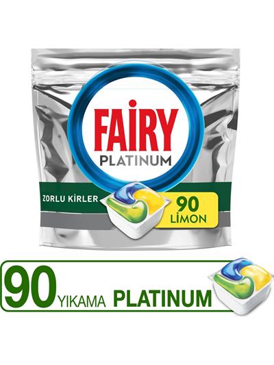 Fairy Platinum Bulaşık Makinesi Deterjanı Tableti Limon Kokulu 90 Yıkama