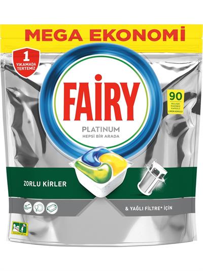 Fairy Platinum Bulaşık Makinesi Deterjanı Tableti Limon Kokulu 90 Yıkama