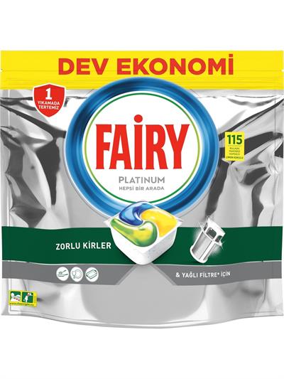 Fairy Platinum Bulaşık Makinesi Deterjanı Tableti Limon Kokulu 115 Yıkama