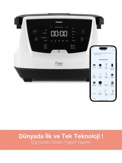 Fakir Pasteur Çiğ Sütten Pastörize Yoğurt Yapma Makinesi 6 Fonksiyon 3 Litre Seramik Beyaz&Siyah