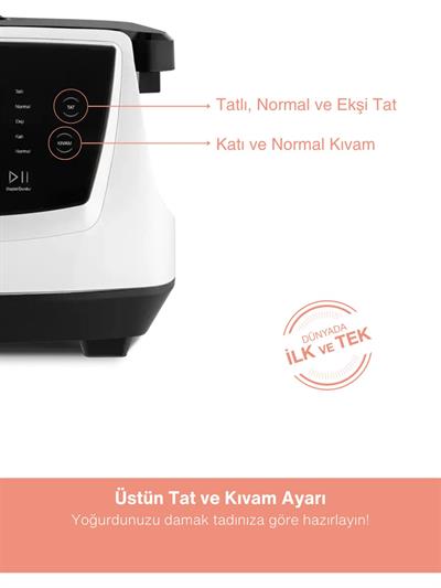 Fakir Pasteur Çiğ Sütten Pastörize Yoğurt Yapma Makinesi 6 Fonksiyon 3 Litre Seramik Beyaz&Siyah