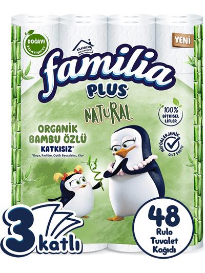 Familia Plus Natural Tuvalet Kağıdı 48 Rulo (16 Rulo x 3 Paket)