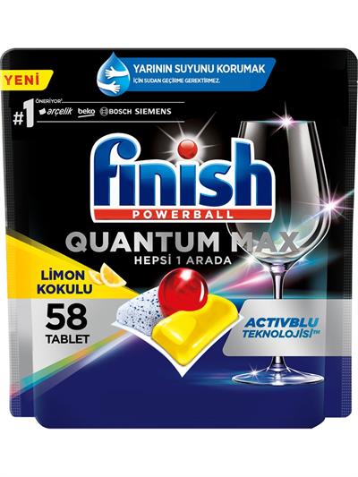 Finish Quantum Max Bulaşık Makinesi Deterjanı Tableti Kapsülü Limonlu 58 Tablet