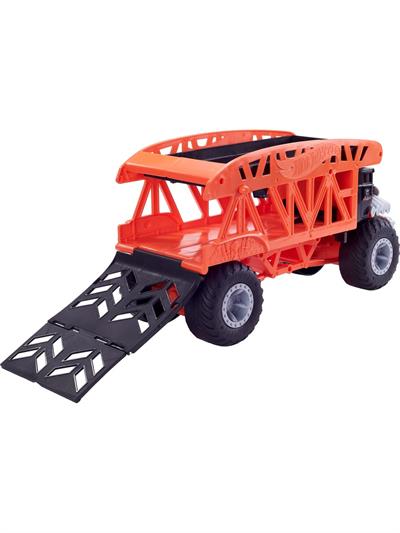 Hot Wheels Monster Trucks Taşıyıcı Kamyon, 12 adet 1:64 Ölçekli Araç Kapasiteli