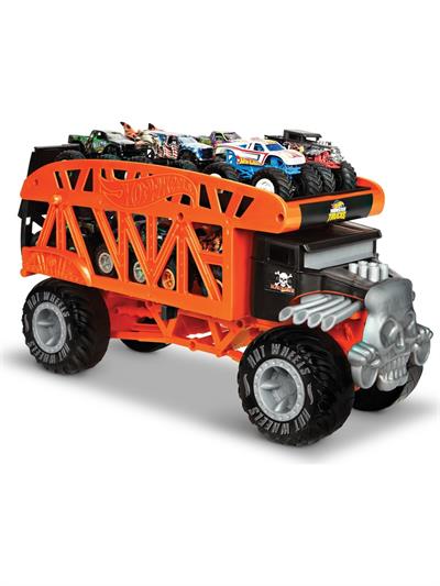Hot Wheels Monster Trucks Taşıyıcı Kamyon, 12 adet 1:64 Ölçekli Araç Kapasiteli