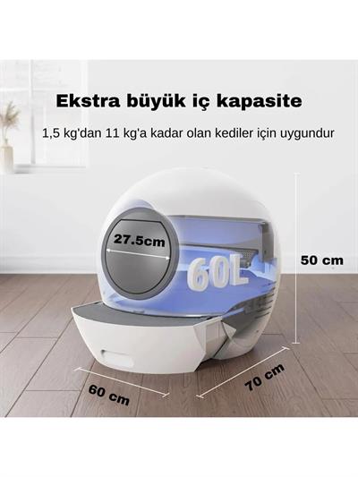 Justie Pet Justie Pet Els Pet Smart Pro Akıllı Full Otomatik Kedi Tuvaleti