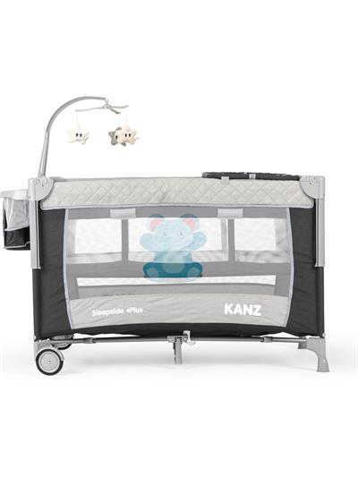 Kanz Sleepside +Plus Anne Yanı Park Yatak ve Oyun Parkı Gri