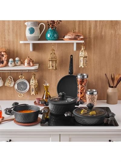 Karaca BioDiamond Antibakteriyel Kulplu İndüksiyon Tabanlı 7 Parça Tencere Seti