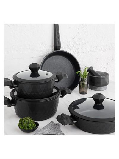 Karaca BioDiamond Antibakteriyel Kulplu İndüksiyon Tabanlı 7 Parça Tencere Seti