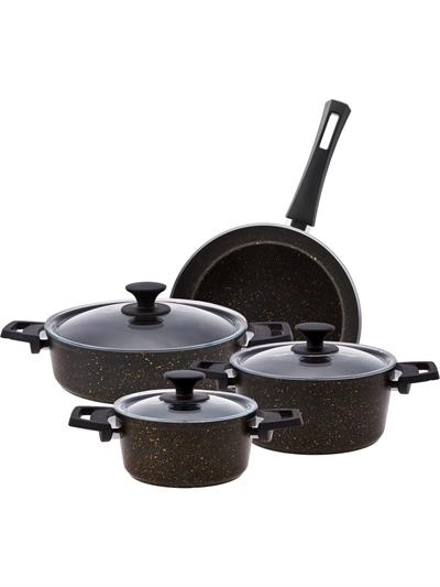 Karaca Biogranit Blackgold 7 Parça Tencere Seti