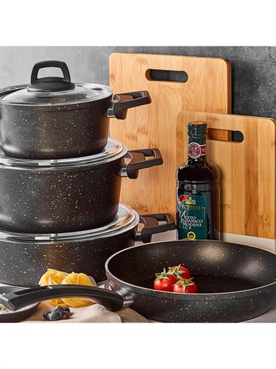 Karaca Biogranit Blackgold 7 Parça Tencere Seti