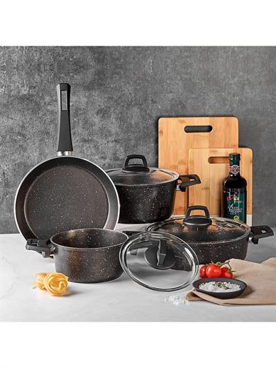 Karaca Biogranit Blackgold 7 Parça Tencere Seti