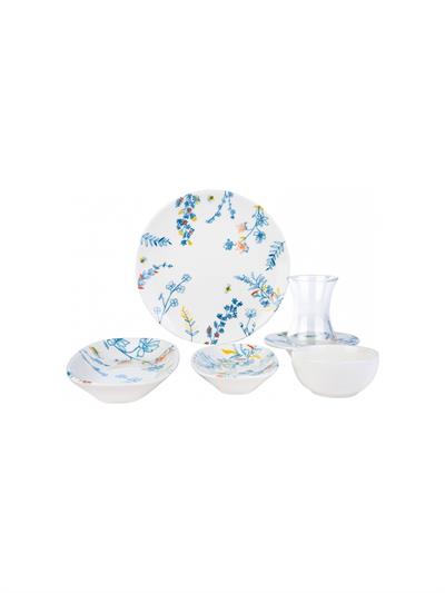 Karaca Bonita Blue Mini 26 Parça 6 Kişilik Porselen Kahvaltı/Servis Takımı