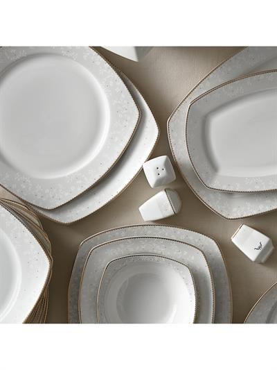 Karaca Esther Gold 60 Parça 12 Kişilik Porselen Yemek Takımı Kare