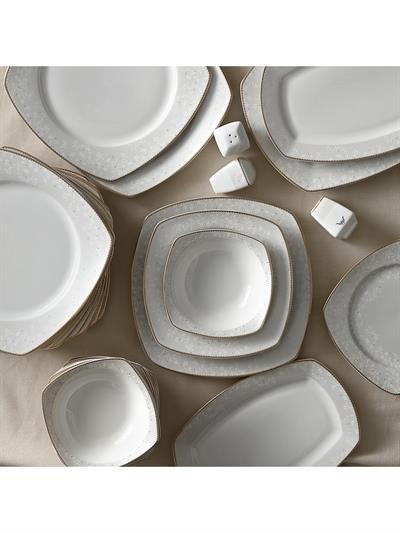 Karaca Esther Gold 60 Parça 12 Kişilik Porselen Yemek Takımı Kare