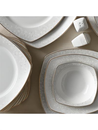 Karaca Esther Gold 60 Parça 12 Kişilik Porselen Yemek Takımı Kare