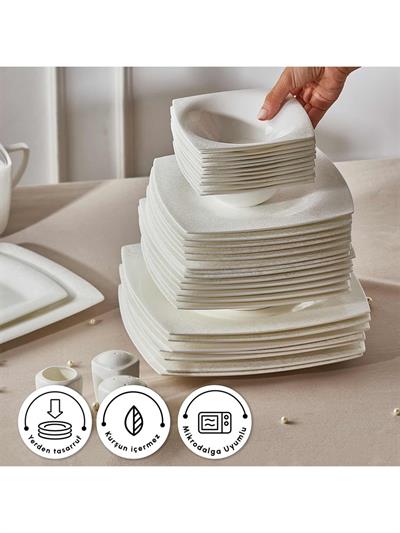 Karaca Fine Pearl Helen 62 Parça 12 Kişilik Yemek Takımı