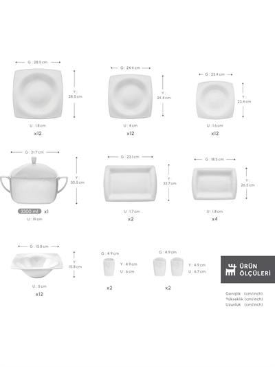 Karaca Fine Pearl Helen 62 Parça 12 Kişilik Yemek Takımı