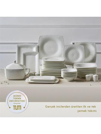 Karaca Fine Pearl Helen 62 Parça 12 Kişilik Yemek Takımı