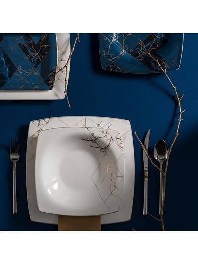 Karaca Fine Pearl Midnight 62 Parça 12 Kişilik Yemek Takımı Gold