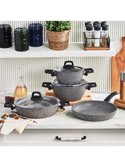Karaca Gris Bio Granit 7 Parça Tencere Seti