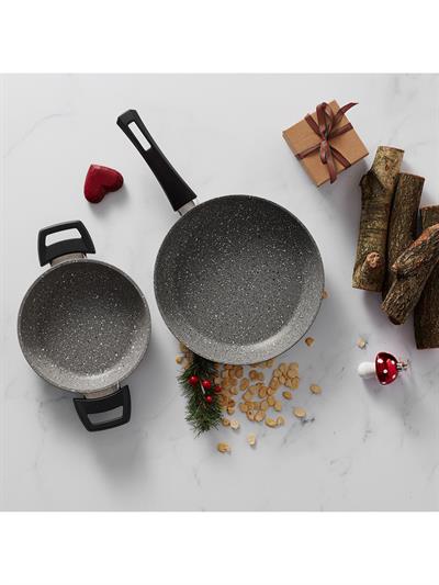 Karaca Gris Bio Granit Tava ve Sahan Seti