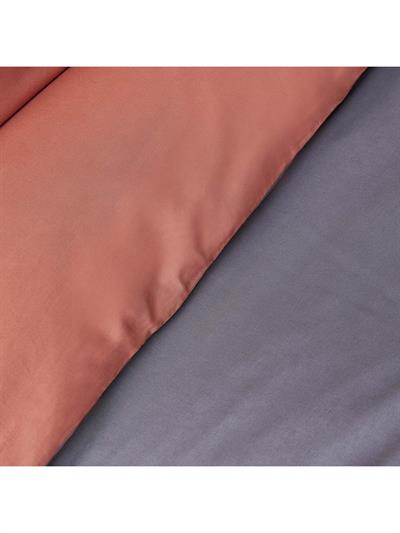 Karaca Home Basic Antrasit Terecota %100 Pamuk Çift Taraflı Çift Kişilik Nevresim Takımı