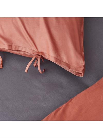 Karaca Home Basic Antrasit Terecota %100 Pamuk Çift Taraflı Çift Kişilik Nevresim Takımı