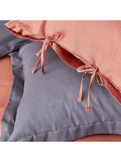 Karaca Home Basic Antrasit Terecota %100 Pamuk Çift Taraflı Çift Kişilik Nevresim Takımı