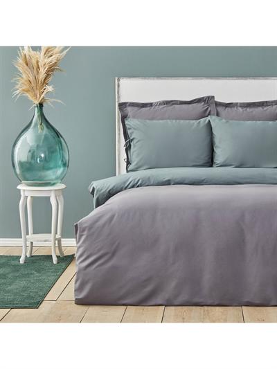 Karaca Home Basic Petrol Antrasit %100 Pamuk Çift Taraflı Çift Kişilik Nevresim Takımı