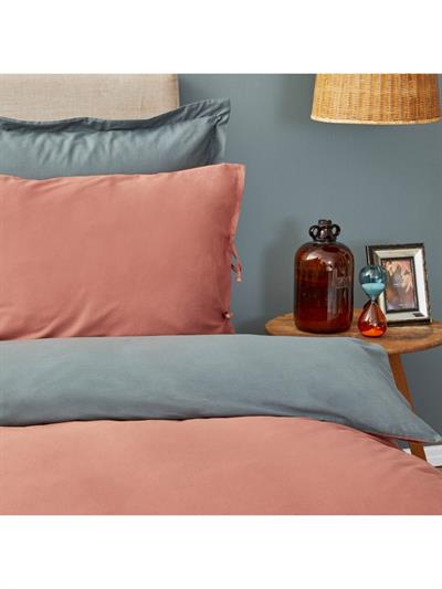 Karaca Home Basic Terecota Petrol %100 Pamuk Çift Taraflı Çift Kişilik Nevresim Takımı