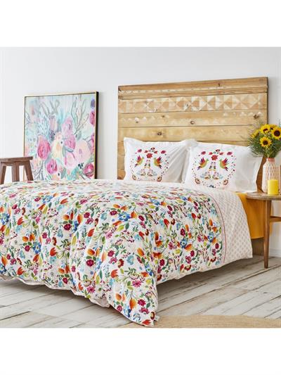 Karaca Home Parlin Fuşya %100 Pamuk Çift Kişilik Nevresim Takımı