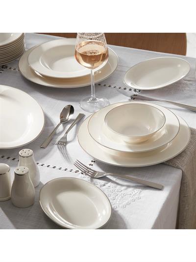 Karaca Lexi New Bone 56 Parça 12 Kişilik Yemek Takımı Platin