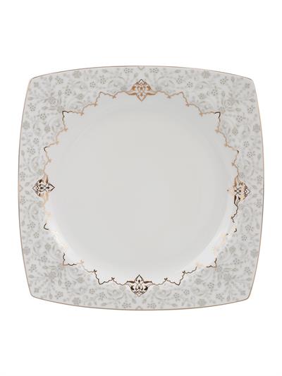 Karaca Mühür Fine Cream 60 Parça 12 Kişilik Porselen Yemek Takımı Gold Kare