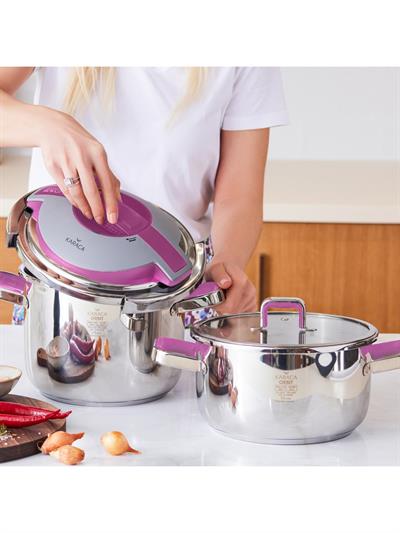 Karaca Orbit Violet Düdüklü Tencere Seti 4+6 Litre
