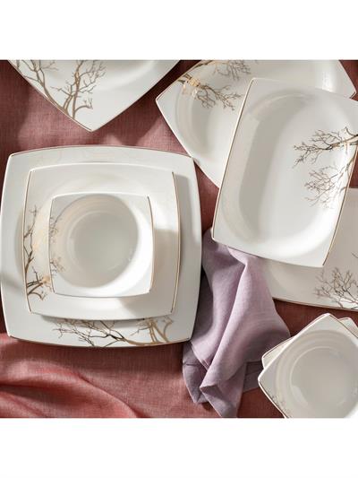Karaca Square Bone Autumn 60 Parça 12 Kişilik Yemek Takımı Gold