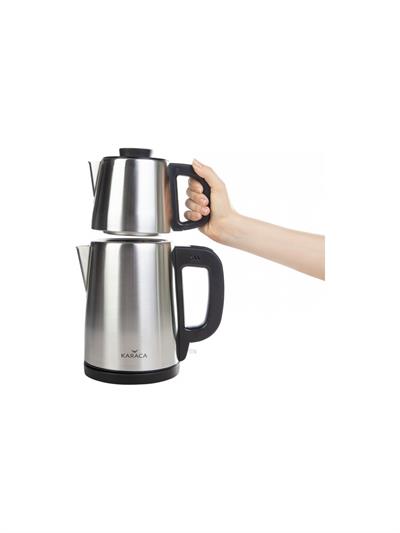 Karaca Tea Break İnox Siyah Çelik Su Isıtıcı & Çay Makinesi