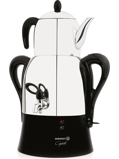 Korkmaz A341-04 Çaykolik Semaver Çay Makinesi - Siyah - 3 lt
