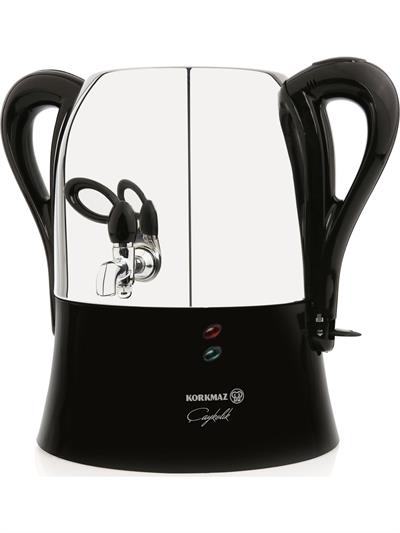 Korkmaz A341-04 Çaykolik Semaver Çay Makinesi - Siyah - 3 lt