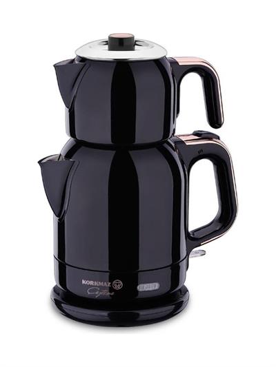 Korkmaz Çaytema Deluxe Elekt. Çaydanlık SiyahRosegold 1.7 lt