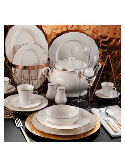 Kütahya Porselen Bone Olympos 83 Parça 12 Kişilik Yemek Takımı