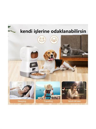 Mectime Otomatik Evcil Hayvan Besleyici Beyaz