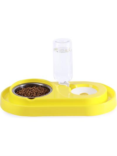 Miapet Hazneli Çelik Taslı Kedi-Köpek Mama ve Su Kabı Seti 500 ml