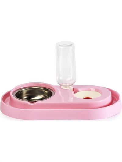 Miapet Hazneli Çelik Taslı Kedi-Köpek Mama ve Su Kabı Seti 500 ml