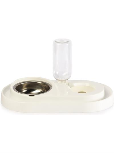 Miapet Hazneli Çelik Taslı Kedi-Köpek Mama ve Su Kabı Seti 500 ml